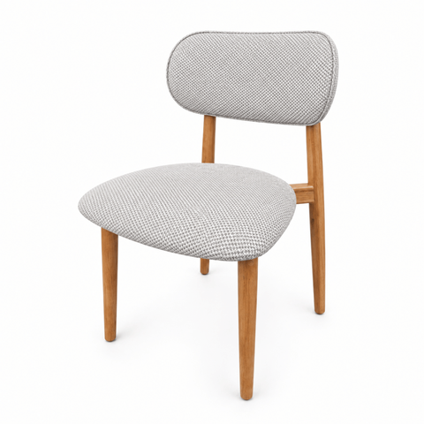 Cadeira com Encosto Anatômico 79cm em Madeira Maciça Cadeira Vitta Linho Bege Oona Design Mel