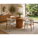 Ver imagem 3 de Cadeira com Encosto Anatômico 79cm em Madeira Maciça Cadeira Vitta Linho Bege Oona Design Mel