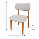 Ver imagem 4 de Cadeira com Encosto Anatômico 79cm em Madeira Maciça Cadeira Vitta Linho Bege Oona Design Mel