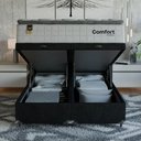 Ver imagem 6 de Cama Box Baú Casal Bipartido Colchão Comfort Class Pillowtop Branco/suede Preto