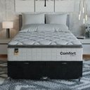 Ver mais imagens de Cama Box Baú Casal Bipartido Colchão Comfort Class Pillowtop Branco/suede Preto