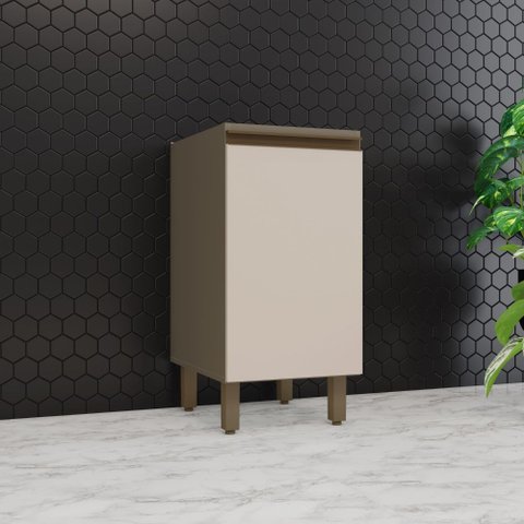 Balcão 40cm 1 Porta (sem Tampo) Connect Henn - Duna/cristal