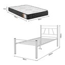 Ver imagem 4 de Cama Solteiro em Ferro Reforçado Estrutura Metálica Resistente com Colchão D33 - Branco