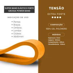 Super Band Elástico Forte Grossa Power Band Faixa Exercício Malhar Fitness Funcional Academia em Cas - 5