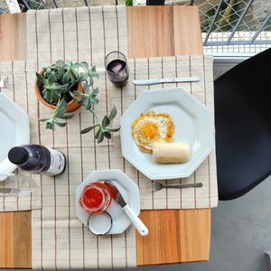 Kit Jogo Americano Grid Algodão Cru com Caminho de Mesa 7 Peças