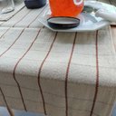 Ver imagem 2 de Kit Jogo Americano Grid Algodão Cru com Caminho de Mesa 7 Peças