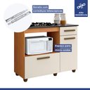 Ver imagem 5 de Kit Balcão para Cooktop Violeta Nature Off White e Fogão Cooktop Ultra Chama 5 Bocas Preto
