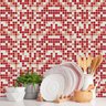 Papel de Parede Adesivo Pastilha Tons Vermelho e Cinza 12m - 2