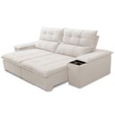 Ver imagem 6 de Sofá Retrátil Reclinável para Sala de Estar Living 210cm Ártico F04 Bouclê Off White - Lyam Decor