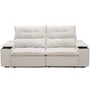 Ver imagem 5 de Sofá Retrátil Reclinável para Sala de Estar Living 210cm Ártico F04 Bouclê Off White - Lyam Decor