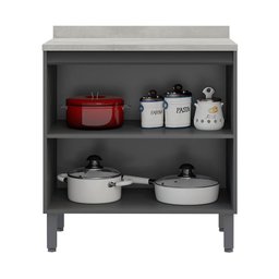 Balcão de Cozinha 80cm Barcelona Multimóveis Cr6163 Grafite/branco - 3