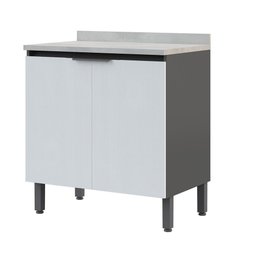 Balcão de Cozinha 80cm Barcelona Multimóveis Cr6163 Grafite/branco - 1