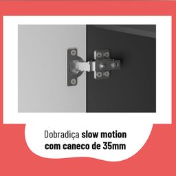 Balcão de Cozinha 80cm Barcelona Multimóveis Cr6163 Grafite/branco - 4