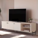 Ver imagem 2 de Rack Bancada Tucupí 180cm para Tv até 75" com Pés de Metal Off White/preto