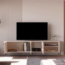 Ver imagem 3 de Rack Bancada Tucupí 180cm para Tv até 75" com Pés de Metal Off White/preto