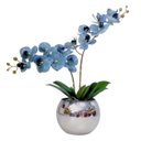 Ver imagem 1 de Arranjo Flores 2 Orquídea Azul Toque Real Vaso Prata