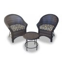 Ver imagem 1 de Conjunto de Poltronas Fibra Sintética Bali Promo - 2 Poltronas + 1 Mesa Centro - Tecido Corda Náutic