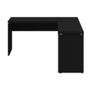 Ver imagem 3 de Mesa em L Pé Painel (Mesa 1,50m + Mesa Auxiliar) – s/ Gavetas – Preto / Preto – 26012