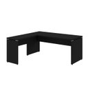 Ver imagem 4 de Mesa em L Pé Painel (Mesa 1,50m + Mesa Auxiliar) – s/ Gavetas – Preto / Preto – 26012