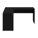 Ver imagem 2 de Mesa em L Pé Painel (Mesa 1,50m + Mesa Auxiliar) – s/ Gavetas – Preto / Preto – 26012