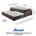 Ver imagem 2 de Bicama Box Solteirão 96x203 Suede Marrom com Dois Colchões Adapto Molas Ensacadas Ecoflex