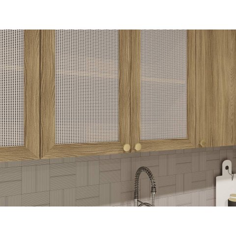 Armário de Cozinha Modulada Completa Reta 4 Peças 2,40m 209 Botanic Kappesberg