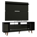 Ver imagem 5 de Rack Madesa Cancun com Pés e Painel para TV até 65 Polegadas Preto/Preto 8ND8 Cor:Preto/Preto/Rustic
