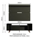 Ver imagem 3 de Rack Madesa Cancun com Pés e Painel para TV até 65 Polegadas Preto/Preto 8ND8 Cor:Preto/Preto/Rustic