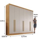 Ver imagem 3 de Guarda Roupa Gramado 6 Portas Móveis Valverde Cinamomo Off White