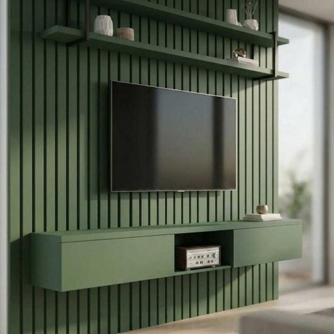 Nicho para Painel de TV Linha Smart 180cm MDF Musgo Casa Lar Shop
