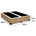 Ver imagem 5 de Cama Box Baú Casal Bipartido Sintético Sereneprime Bege 138x188x44