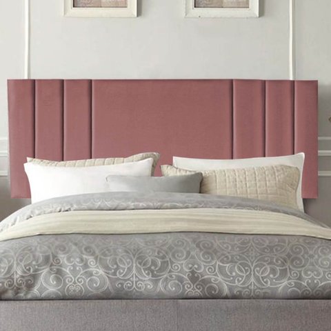 Painel Estofado Luxo Grécia 160cm Queen Size para Cama Box Suede Rose - Gat Magazine