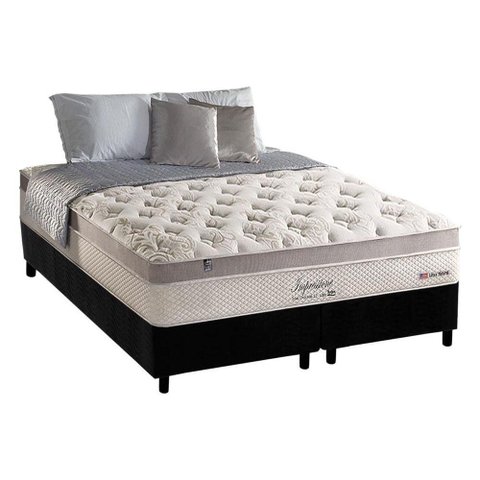 Cama Box Queen: Colchão Molas Ensacadas Anjos MasterPocket Impressione + Base CRC Suede Black(158x19