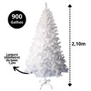 Ver imagem 5 de Árvore de Natal Pinheiro Suíço Branco Luxo Premium 900 Galhos 2,10m - Master Christmas