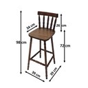 Ver imagem 3 de Banqueta Alta C/ Encosto Country Branca Madeira Cozinha Bar