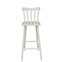 Ver imagem 2 de Banqueta Alta C/ Encosto Country Branca Madeira Cozinha Bar