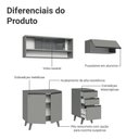 Ver imagem 5 de Armário de Cozinha Compacta 200cm Cinza Nice Madesa Xa14