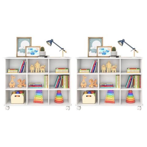 Kit 2 Nichos Organizadores Branco/Branco - Fdecor
