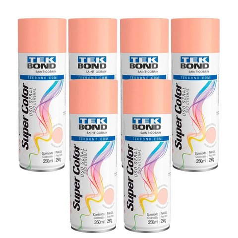 Kit 6 Tinta Aerossol Rosa Uso Geral 350 Ml