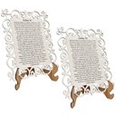 Ver imagem 1 de Kit 2 Quadro Decorativa MDF 20cm x 28cm para Sala de Estar Salmo 91 M01 Branco e Cru - Annie Decor