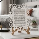 Ver imagem 2 de Kit 2 Quadro Decorativa MDF 20cm x 28cm para Sala de Estar Salmo 91 M01 Branco e Cru - Annie Decor