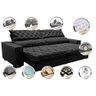 Sofá Retrátil e Reclinável 2.95m Molas Ensacadas Cama inBox Spazus com Bordado 3D Velusoft Preto - 4