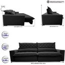 Ver imagem 3 de Sofá Retrátil e Reclinável 2.95m Molas Ensacadas Cama inBox Spazus com Bordado 3D Velusoft Preto