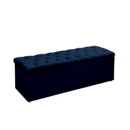 Conjunto Cabeceira e Recamier Baú Lana para Cama Box Casal 1.40 - Sv Decor:azul Marinho - 3