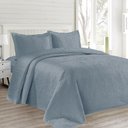 Ver imagem 1 de Kit Colcha Casal Boutis Mf Cazza Organic com 3 Peças Azul 210x230cm