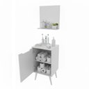 Ver imagem 4 de Conjunto para Banheiro Balcão com Espelho sem Cuba 45cm Bn3691 Tecnomobili Branco