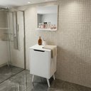 Ver imagem 5 de Conjunto para Banheiro Balcão com Espelho sem Cuba 45cm Bn3691 Tecnomobili Branco