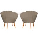Ver imagem 1 de Kit 2 Poltronas Decorativa para Sala de Estar Charm Suede Cappuccino - Montanaris Decor MD MONTANARI