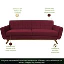 Ver imagem 6 de Sofá 03 Lugares 180cm Sala de Estar Miami Veludo Marsala - Nexta Casa