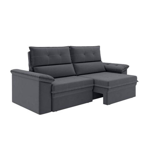 Sofá Aspen 1,80m Retrátil Reclinável Suede Cinza Xflex Sofás